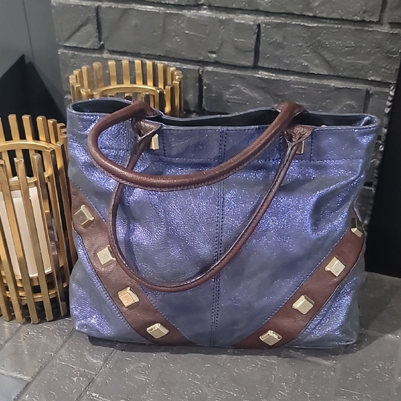 Corso Como Handbags - Corso Como Metallic Purple and Brown Tote